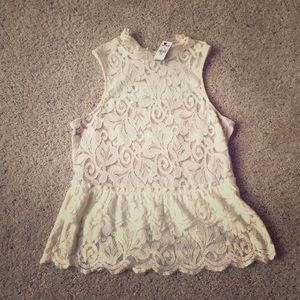 Peplum lace top from Express, size M
